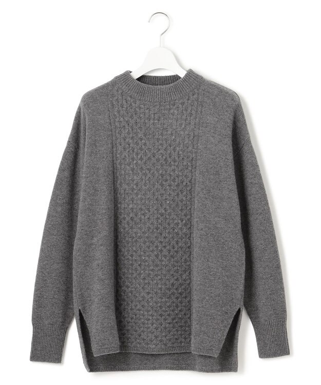 23区 【洗える】ウールカシミヤブレンド チュニック ニット ライトグレー系