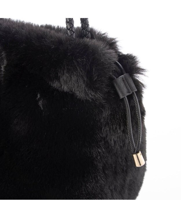 UNBILLION カシュカシュ cachecache / ロングハンドルエコファー巾着トート ブラック