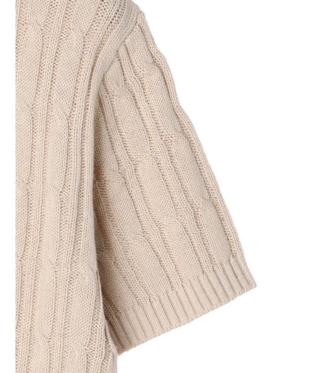 Green Parks ケーブル半袖ニット Beige