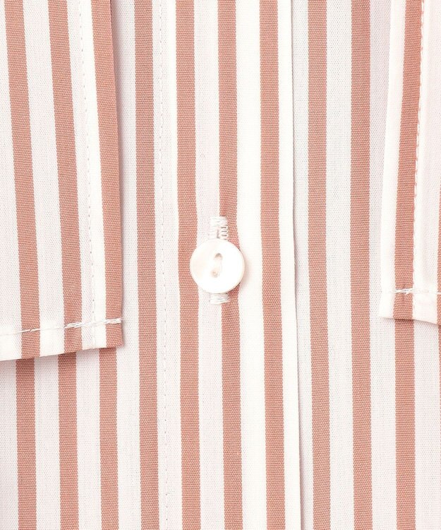 ANY SIS 【UVカット・接触冷感・速乾】クロップトヨークハオリ シャツ オレンジストライプ