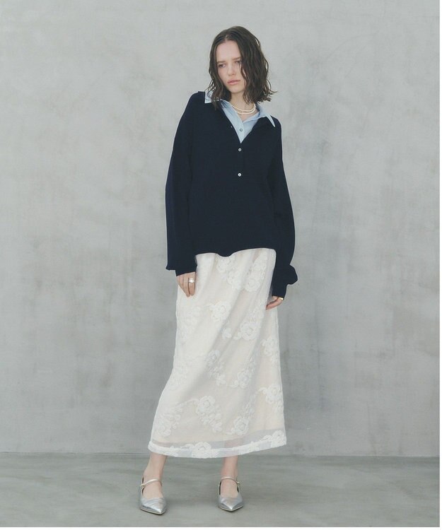 YECCA VECCA 2wayレイヤード風ポロニット Navy