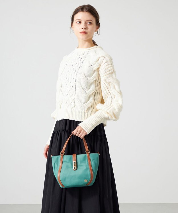 LA BAGAGERIE ひねり金具付きエレガンストート　SSサイズ グリーン