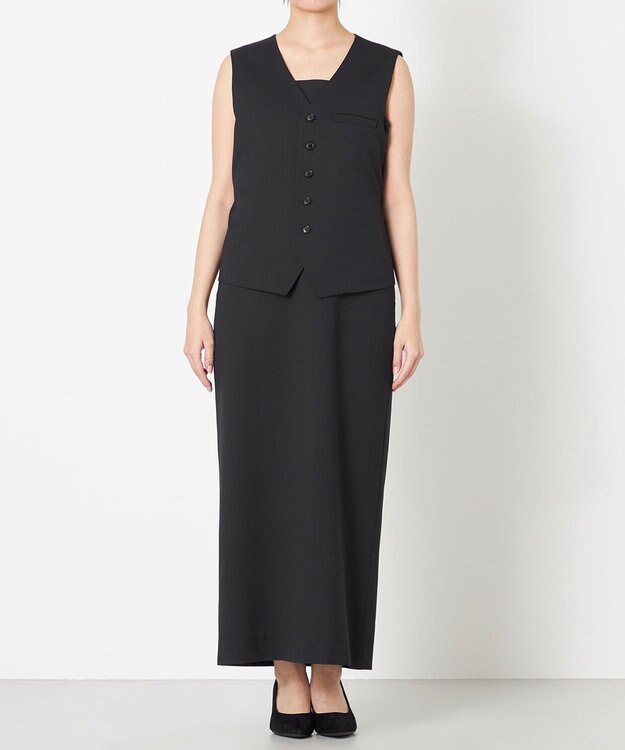 NAVE 【Nave・セットアップ可】ウールポリエステルツイルベスト ブラック系