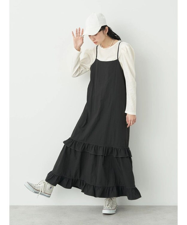 earth music&ecology パフスリーブクレープリブインナー Off White