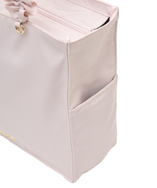 Maison de FLEUR サイドポケットフリルハンドルスクエアトートバッグ Grayish Pink