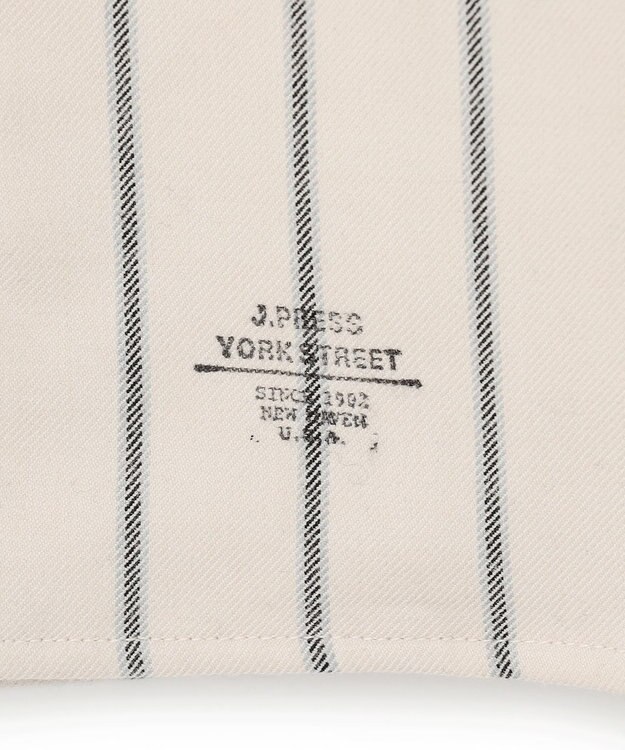 J.PRESS YORK STREET 【UNISEX】フロントジップ シャツ ホワイト系1