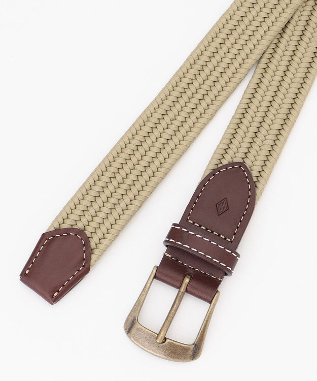 JOSEPH ABBOUD 【イタリア素材・ストレッチ・日本製】ソリッドメッシュ ベルト マスタード系