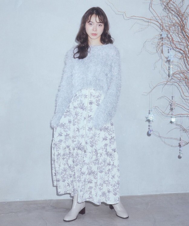 earth music&ecology きらきらフェザーニットプルオーバー Gray