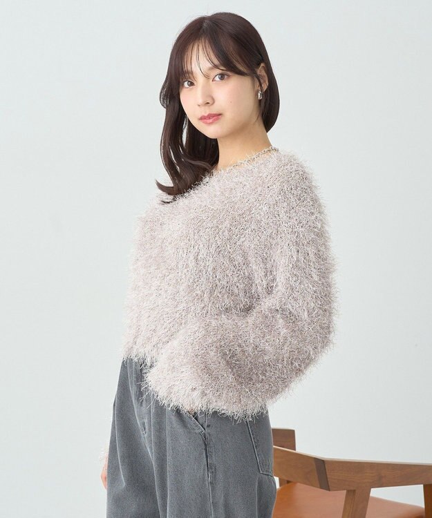 earth music&ecology きらきらフェザーニットプルオーバー Beige