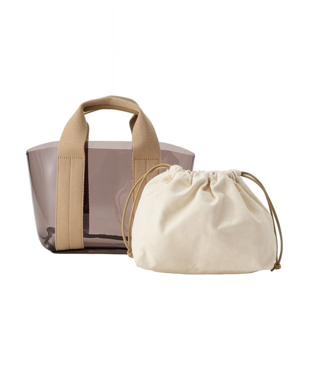 Green Parks 巾着付きＰＶＣトートバッグ Beige