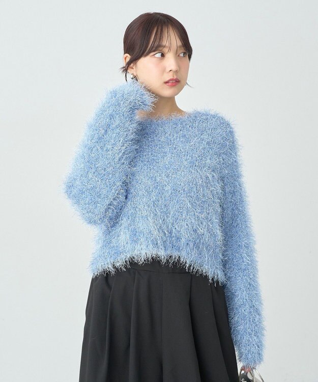 earth music&ecology きらきらフェザーニットプルオーバー Blue