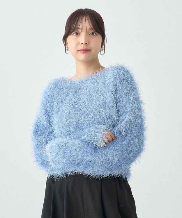 earth music&ecology きらきらフェザーニットプルオーバー Blue