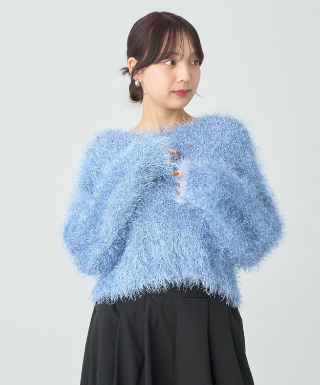 earth music&ecology きらきらフェザーニットプルオーバー Blue