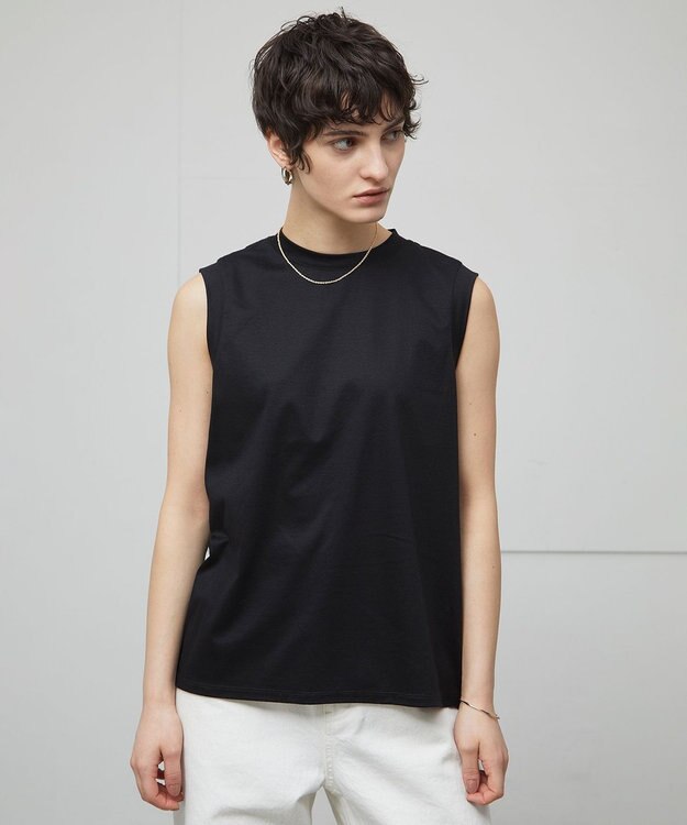 BEIGE， 【洗える・Oggi ８月号掲載】PALMIERS / ノースリーブカットソー Black