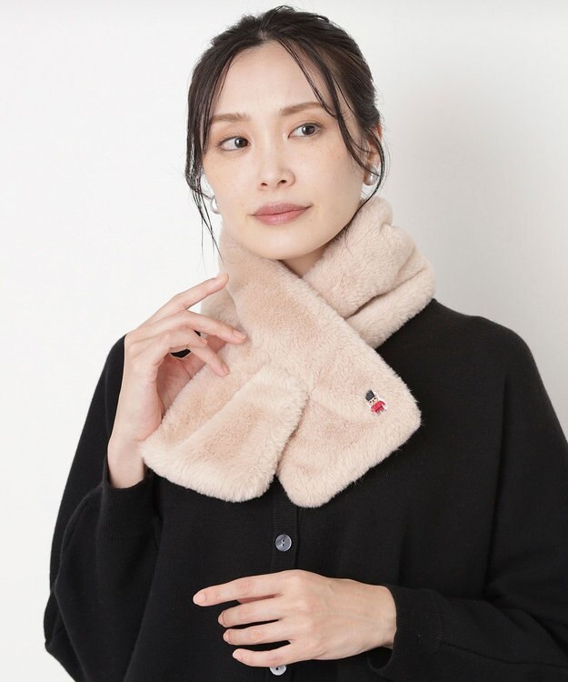 MOONBAT MACKINTOSH PHILOSOPHY(マッキントッシュ フィロソフィー）バッキンガムベア フェイクファー プチマフラー ベージュ