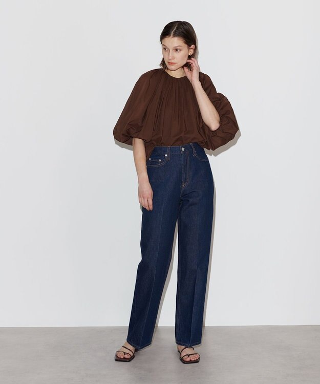 NAVE 【Nave　洗える】ボリュームボイル ブラウス ダークブラウン系