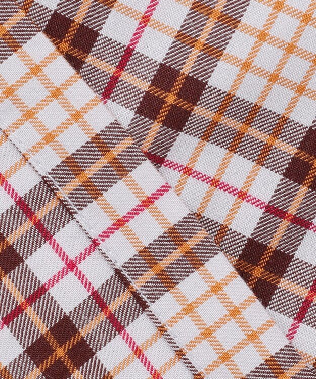 組曲 KIDS 【150-160㎝】リセチェックシャツ ワンピース グレー×ブラウン系