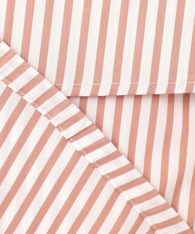 ANY SIS 【UVカット・接触冷感・速乾】クロップトヨークハオリ シャツ オレンジストライプ