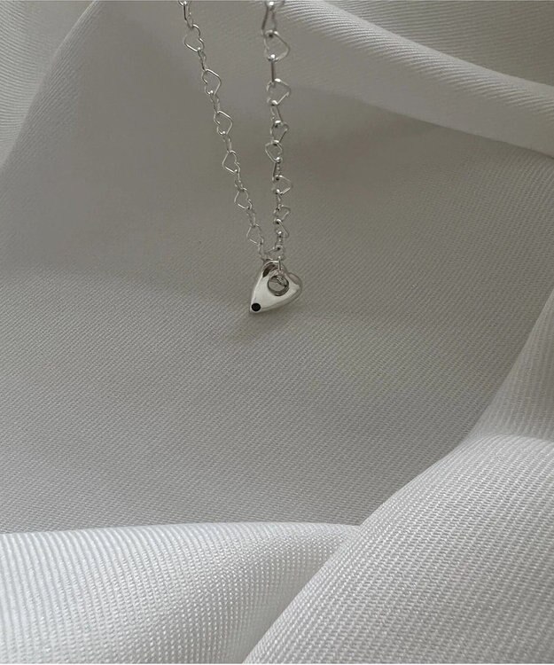 yoaa シルバー925 ハートブラックダイヤモンドネックレス シルバー925