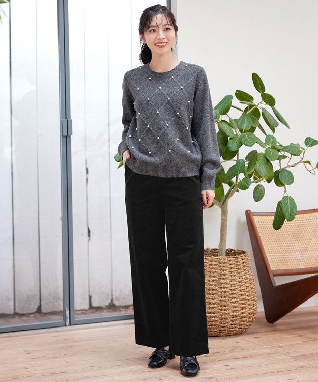 Tiaclasse コーデュロイパンツ ブラック