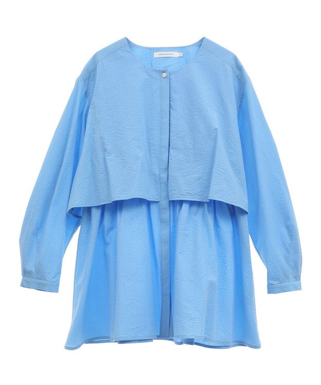 AMERICAN HOLIC サッカーティアードロングブラウス Blue