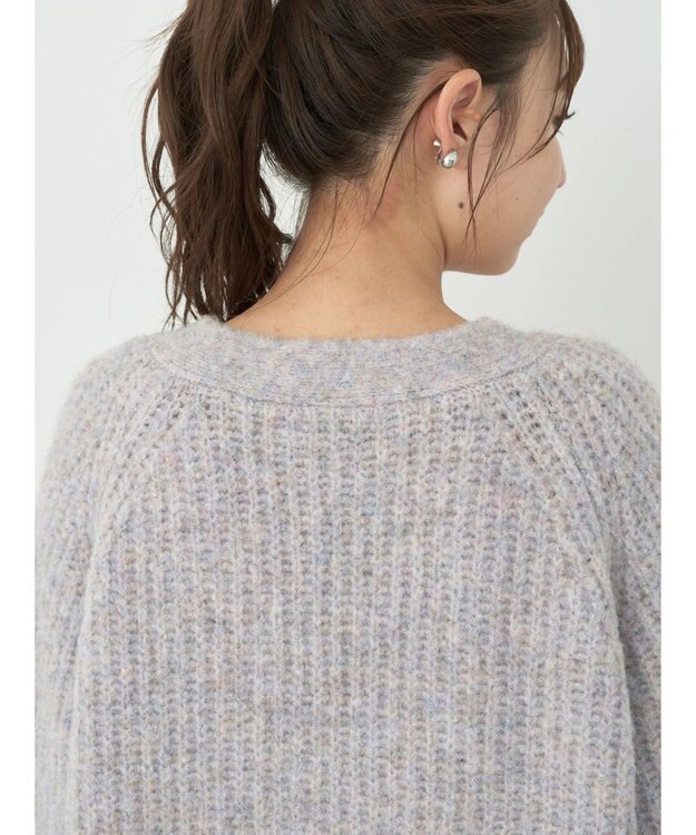 earth music&ecology フワフワＭＩＸヤーンカーディガン Lavender