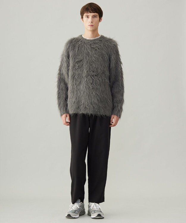 UNFILO MENS 【男女兼用】シャギー クルーネックニット チャコール