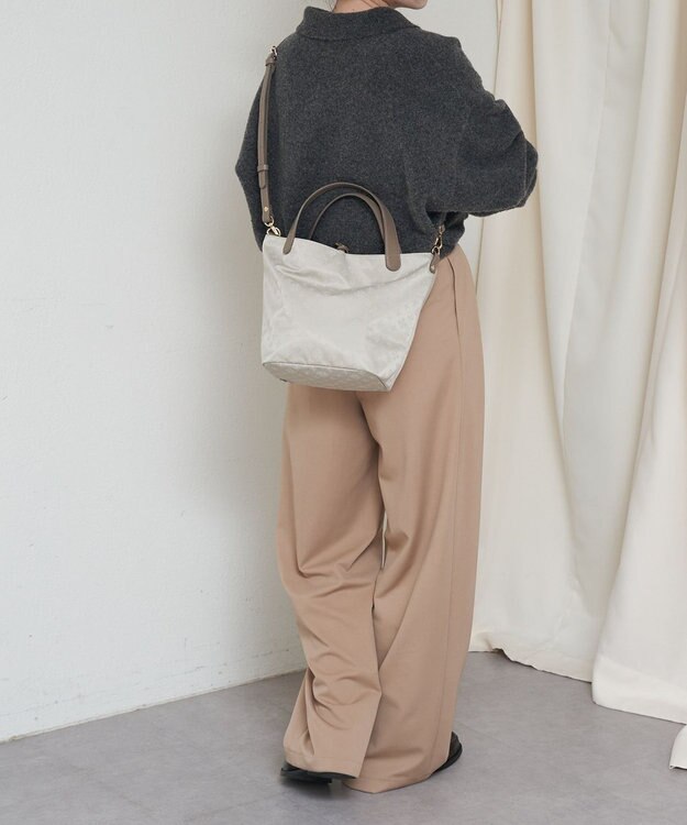 russet ナイロンジャガード2WAYミニトートバッグ(SF-260) Ecru