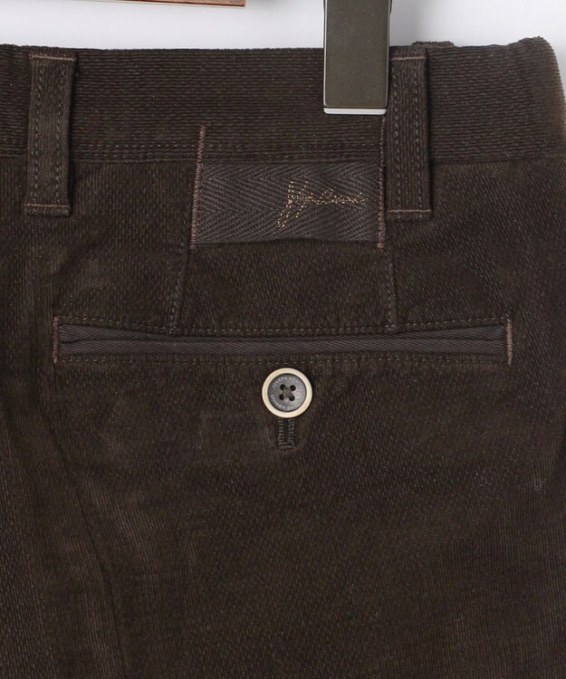JOSEPH ABBOUD 【ウエストも伸びる！/暖かパンツ/オーガニックコットン使用】ライスコールストレッチパンツ ダークブラウン系
