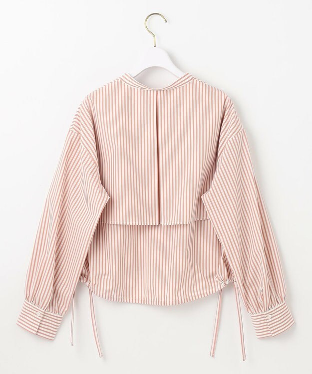 ANY SIS 【UVカット・接触冷感・速乾】クロップトヨークハオリ シャツ オレンジストライプ