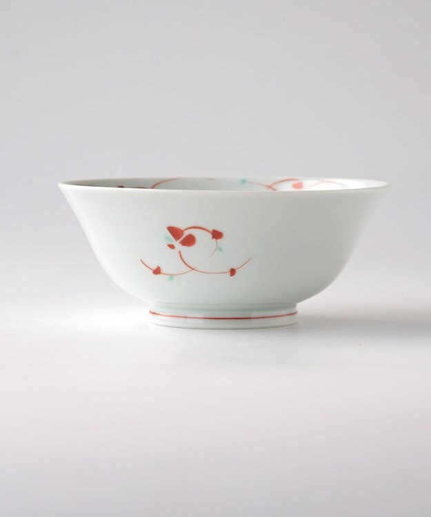 たち吉 【たち吉】おてがる丼花つなぎ〈１個〉波佐見焼 ホワイト×レッド