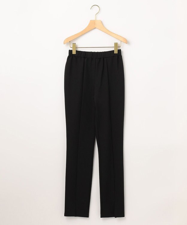 組曲 【WEB限定・ウエストゴム仕様】コンフォータブル スリットパンツ ブラック系