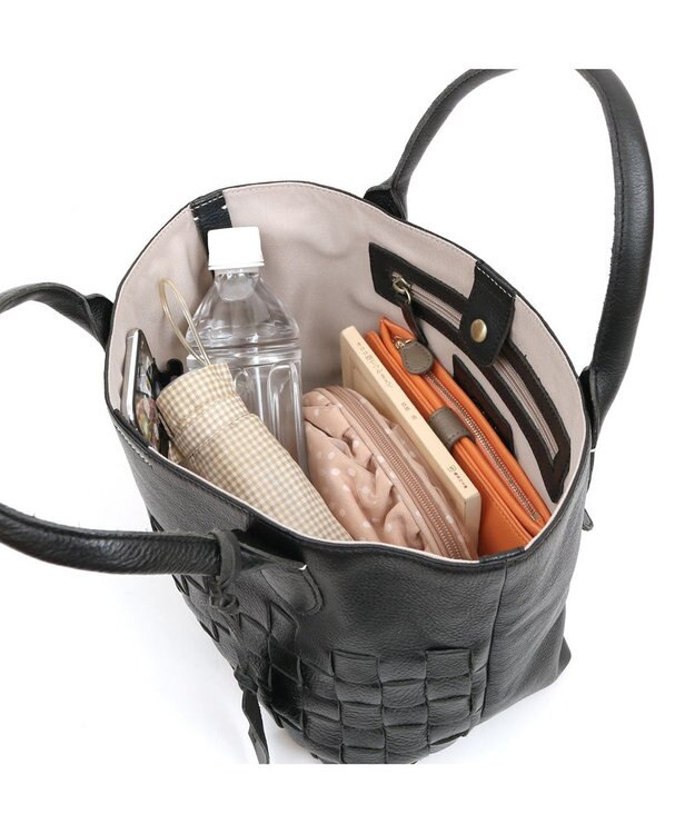 UNBILLION アトランタ ATLANTA / 牛革メッシュ手提げトート ブラック