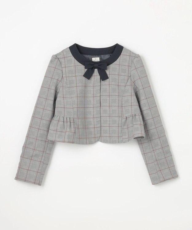 組曲 KIDS 【150-170㎝】グレンチェックジャケット＆プリーツワンピース セット ネイビー×チェック系