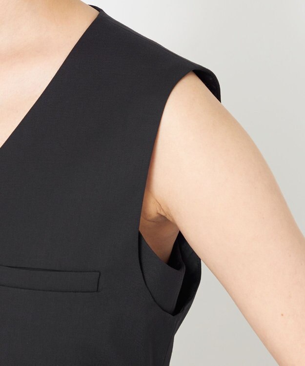 NAVE 【Nave・セットアップ可】ウールポリエステルツイルベスト ブラック系