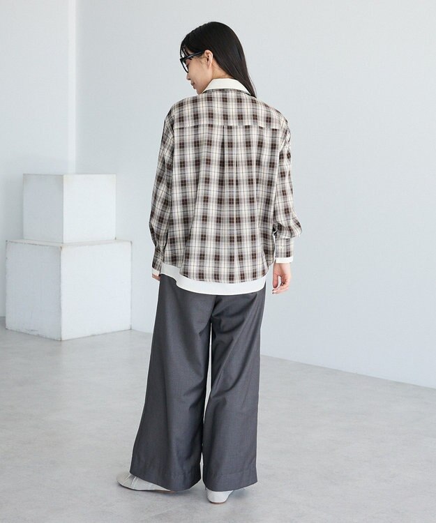 CRAFT STANDARD BOUTIQUE レイヤードライクチェックシャツ Brown