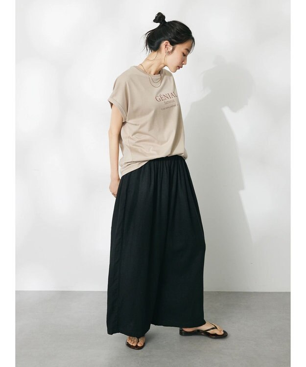 CRAFT STANDARD BOUTIQUE 【キナリノ別注】リネンレーヨンワイドパンツ Black