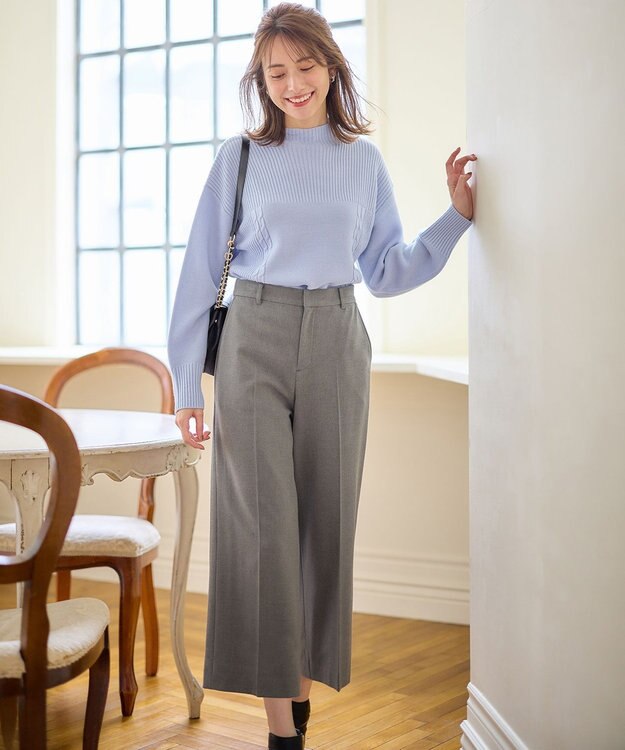 ANY SIS S 【シリーズ累計7万本突破！】サーモ2WAYストレッチ ワイドパンツ ライトグレー