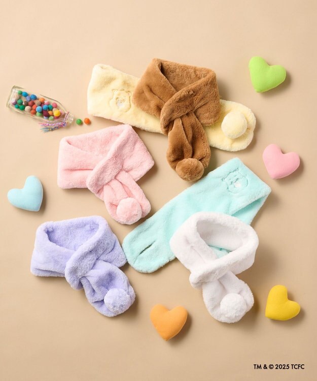MOONBAT Care Bears(ケアベア) フェイクファーマフラー 手洗い可能 モカブラウン
