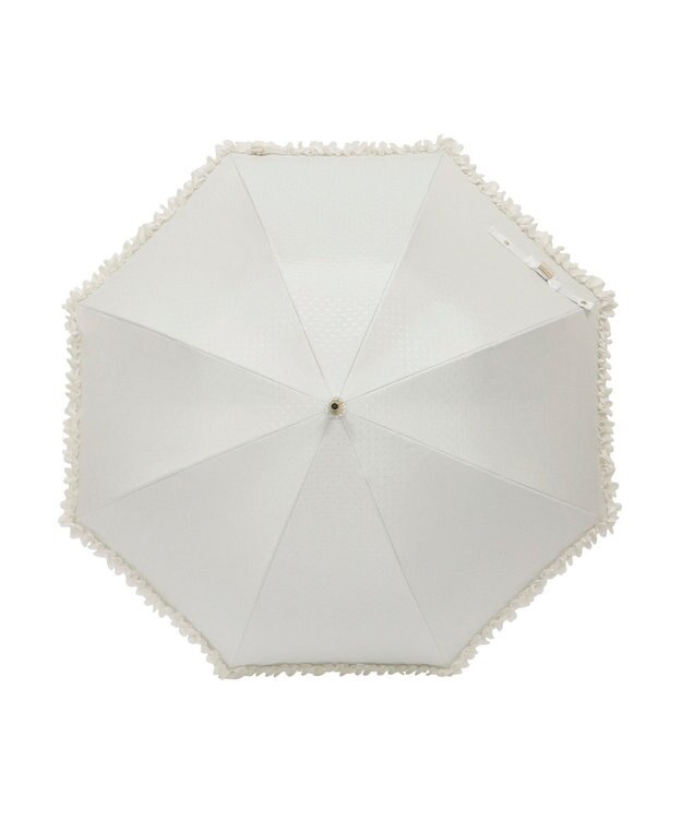 MOONBAT 【遮光/晴雨兼用日傘】LANVIN en Bleu (ランバン オン ブルー)ドビーフリル ハート 遮熱 UV 長傘 オフホワイト