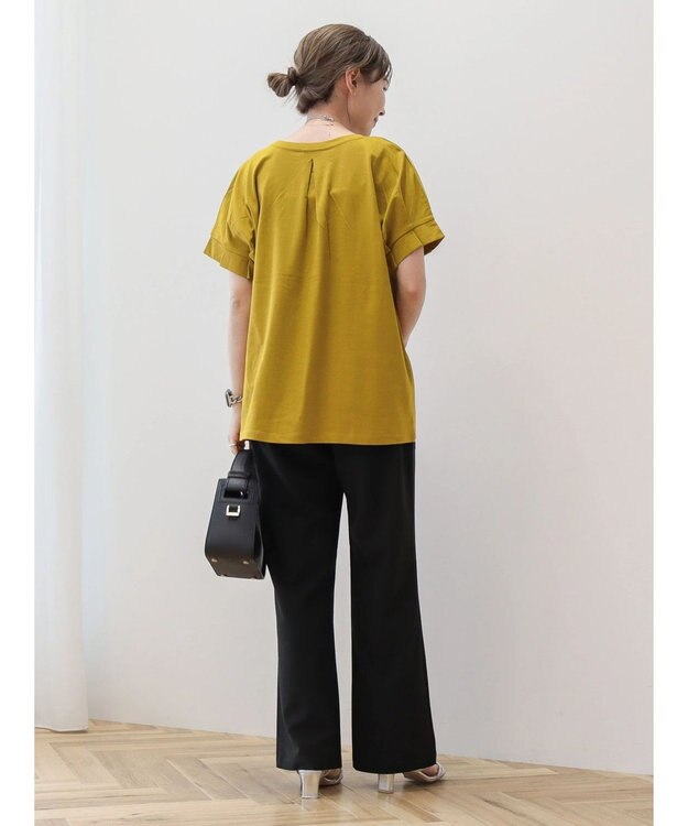 AMERICAN HOLIC 接触冷感袖タックカットプルオーバー Mustard