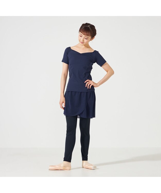 Chacott スカート付レギンス ネイビー