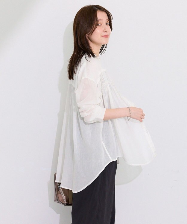 Green Parks 長袖ボイルシャツ Ivory