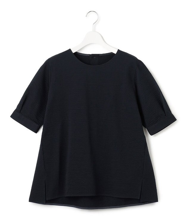 23区 【洗える】サッカーストライプ カットソー ネイビー系