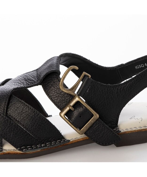 ing <ing>【サスティナブル】クロスメッシュデザインサンダル ブラック