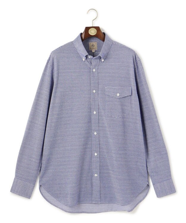 J.PRESS MEN 【KING SIZE】ギンガムネルジャージ シャツ/B.D ネイビー系3