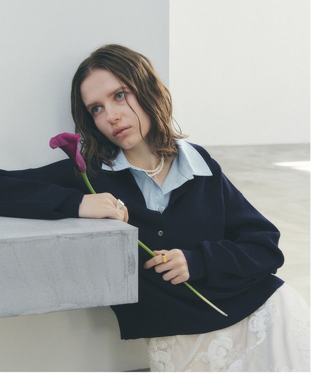 YECCA VECCA 2wayレイヤード風ポロニット Navy