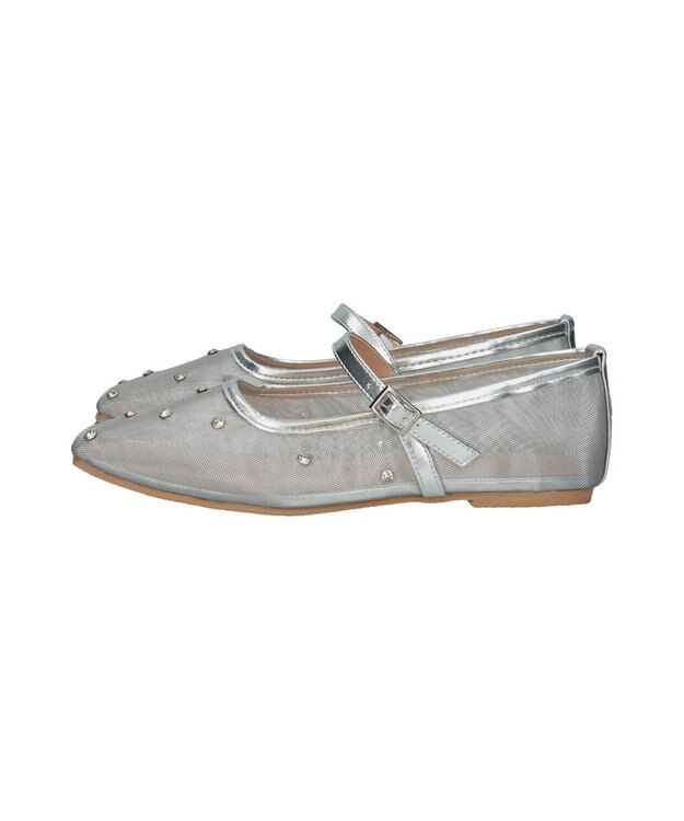 Bridget Birkin 【Bridget Birkin】ドットビジューチュールフラットシューズ シルバー雑材