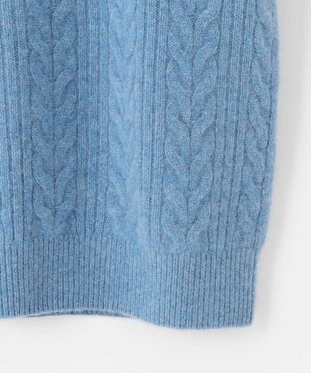 JOSEPH ABBOUD 【暖か・軽量】カシミヤブレンド クルーネック ニット ターコイズブルー系