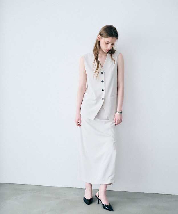 uncrave クールタッチツイル ジレ グレージュ